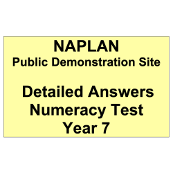 NAPLAN Demo Answers Numeracy Year 7